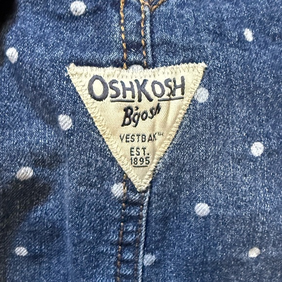 Vintage Oshkosh B'gosh Overalls Vestbak Denim Jeans Polka Dot Size 5T Boys Girls - Picture 7 of 9